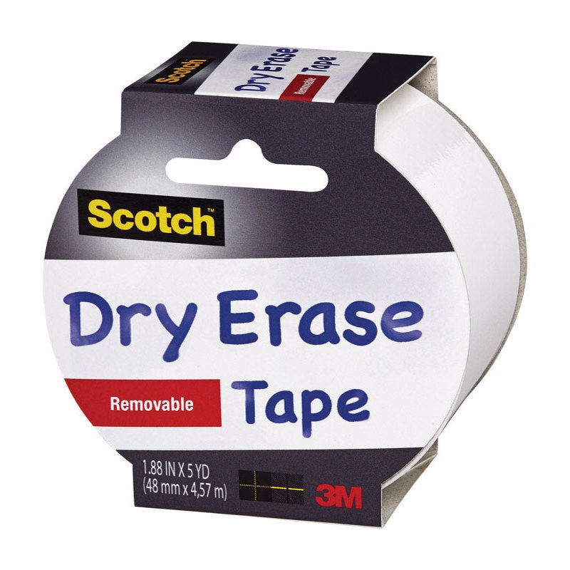 3M COMPANY, 3M 1905R-De-Wht 1.88" X 5 Yards White Scotch Dry Erase Tape