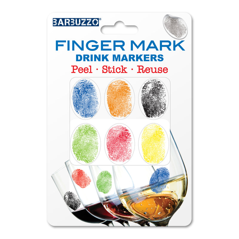 UT BRANDS LLC, Barbuzzo Finger Marks Drink Markers Vinyl 6 pk