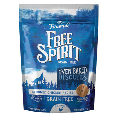 Triumph Pet Food, Biscuits pour chien, sans grains, pois chiches et bleuets, 12 oz.