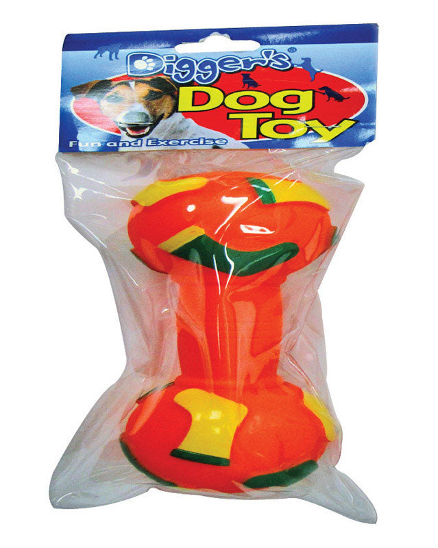 BOSS PET PRODUCTS INC, Boss Pet Digger's Multicolore Vinyl Dumbell Jouet à mâcher pour chien Large 1 pk