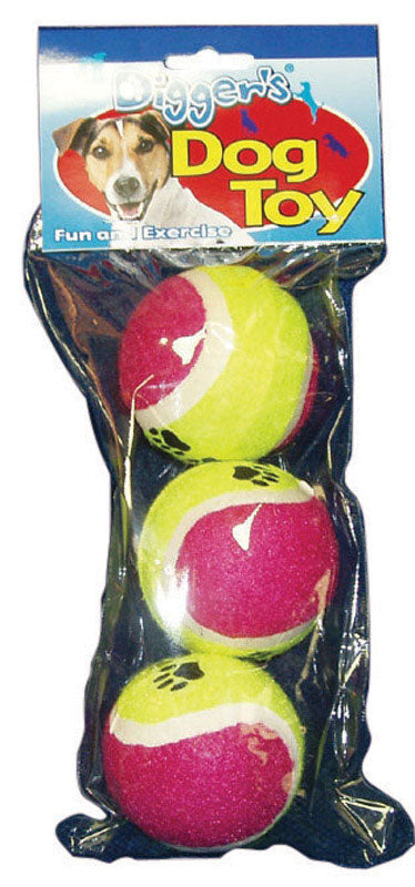 BOSS PET PRODUCTS INC, Boss Pet Digger's Multicolored Rubber Pet Tennis Balls Large 3 pk