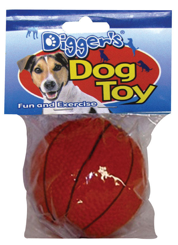 BOSS PET PRODUCTS INC, Boss Pet Digger's Orange Latex Basketball Squeaky Dog Toy Medium 1 pk