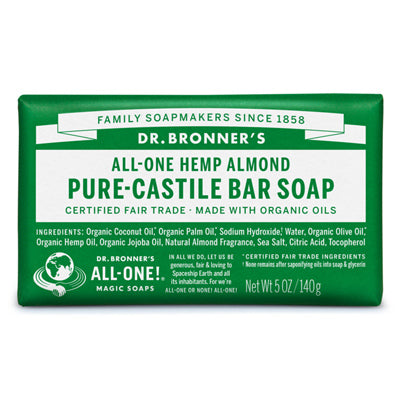 ALL ONE GOD FAITH INC, Bronner Organic Almond Scent Pure-Castile Bar Soap 5 oz (Pack of 12).