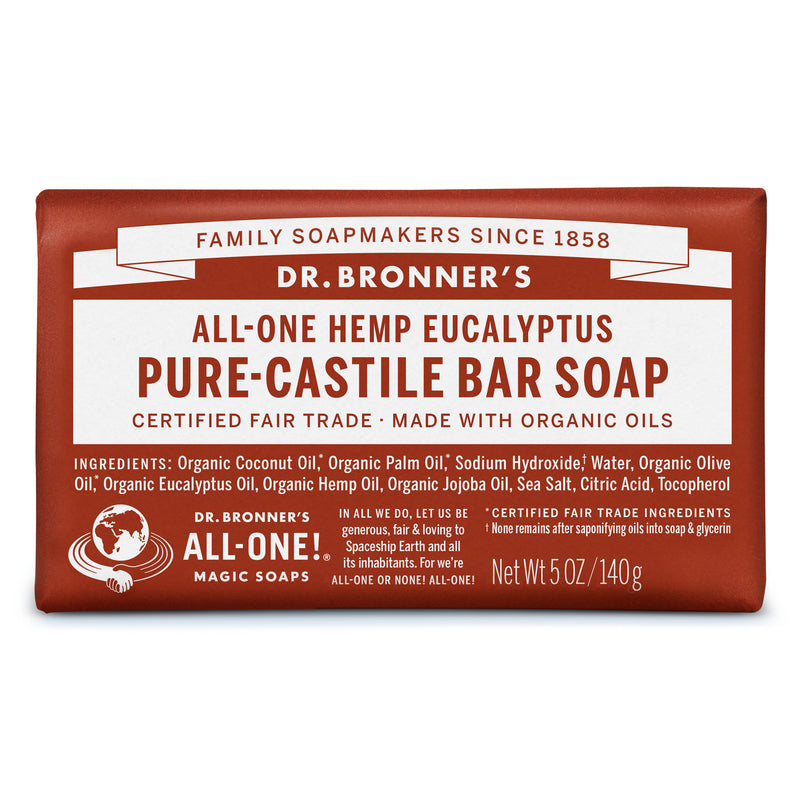 ALL ONE GOD FAITH INC, Bronner Organic Eucalyptus Scent Pure-Castile Bar Soap 5 oz (Pack of 12).