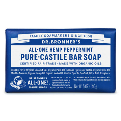 ALL ONE GOD FAITH INC, Bronner Organic Peppermint Pure-Castile Bar Soap 5 oz (Pack of 12).