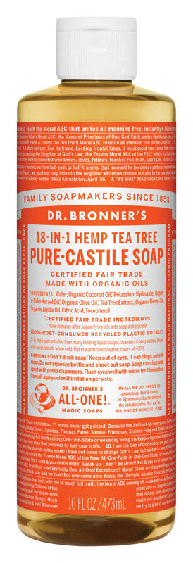 ALL ONE GOD FAITH INC, Bronner Organic Tea Tree Scent Shampooing and Body Wash 16 oz (Pack of 12).