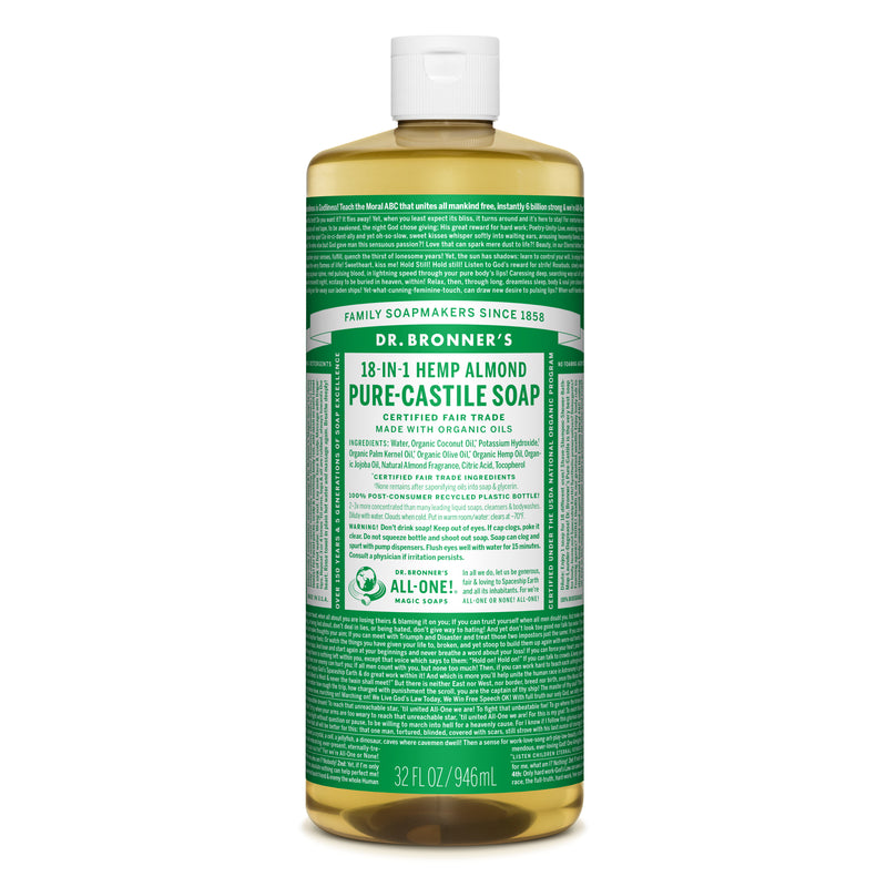 TOUS UN DIEU FOI INC, Bronner's Organic Almond Scent Pure-Castile Liquid Soap 32 oz. 1 pk (Pack of 12)