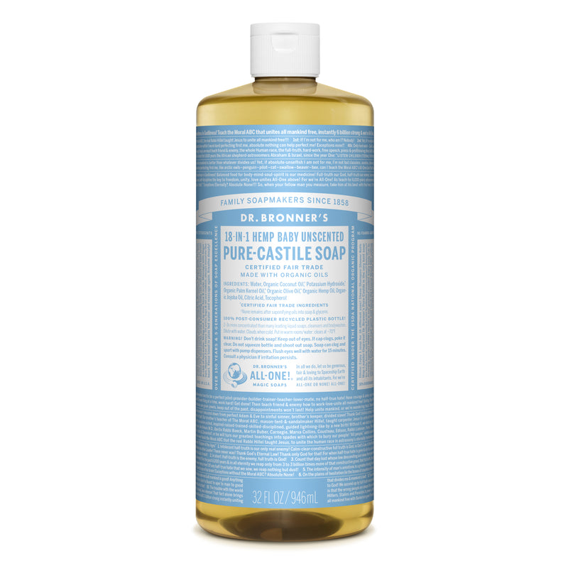 TOUS UN DIEU LA FOI INC, Bronner's Organic Baby Unscented Scent Pure-Castile Liquid Soap 32 oz. 1 pk (Pack of 12)