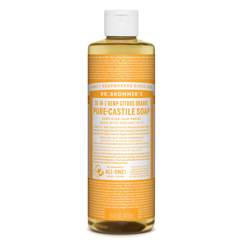 ALL ONE GOD FAITH INC, Bronner's Organic Citrus Orange Scent Pure-Castile Liquid Soap 16 oz (Pack of 12)