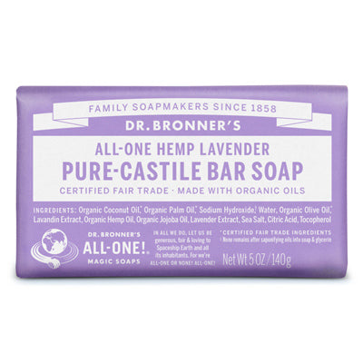 ALL ONE GOD FAITH INC, Bronner's Organic Lavender Scent Pure-Castile Bar Soap 5 oz (Pack of 12).