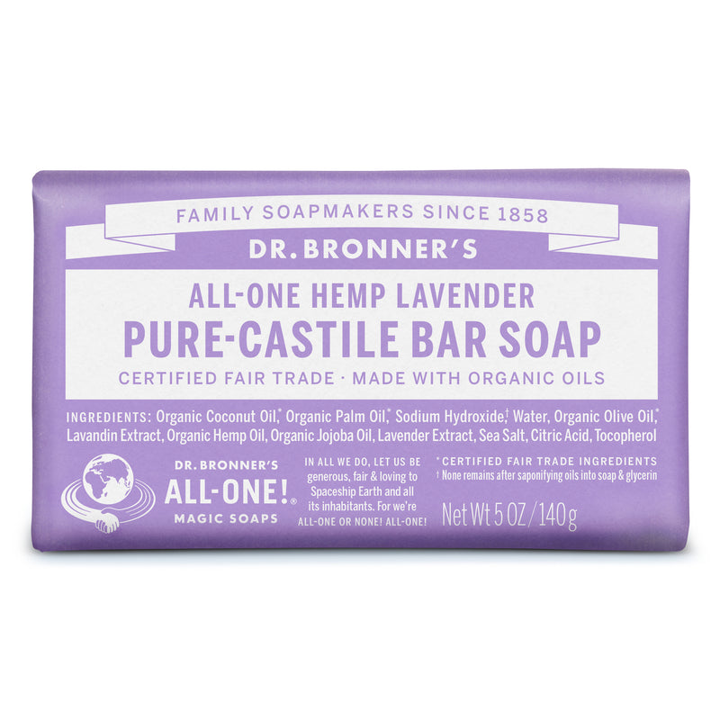 ALL ONE GOD FAITH INC, Bronner's Organic Lavender Scent Pure-Castile Bar Soap 5 oz (Pack of 12).