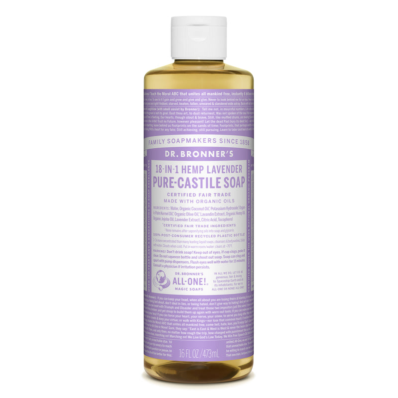 ALL ONE GOD FAITH INC, Bronner's Organic Lavender Scent Pure-Castile Liquid Soap 16 oz (Pack of 12)