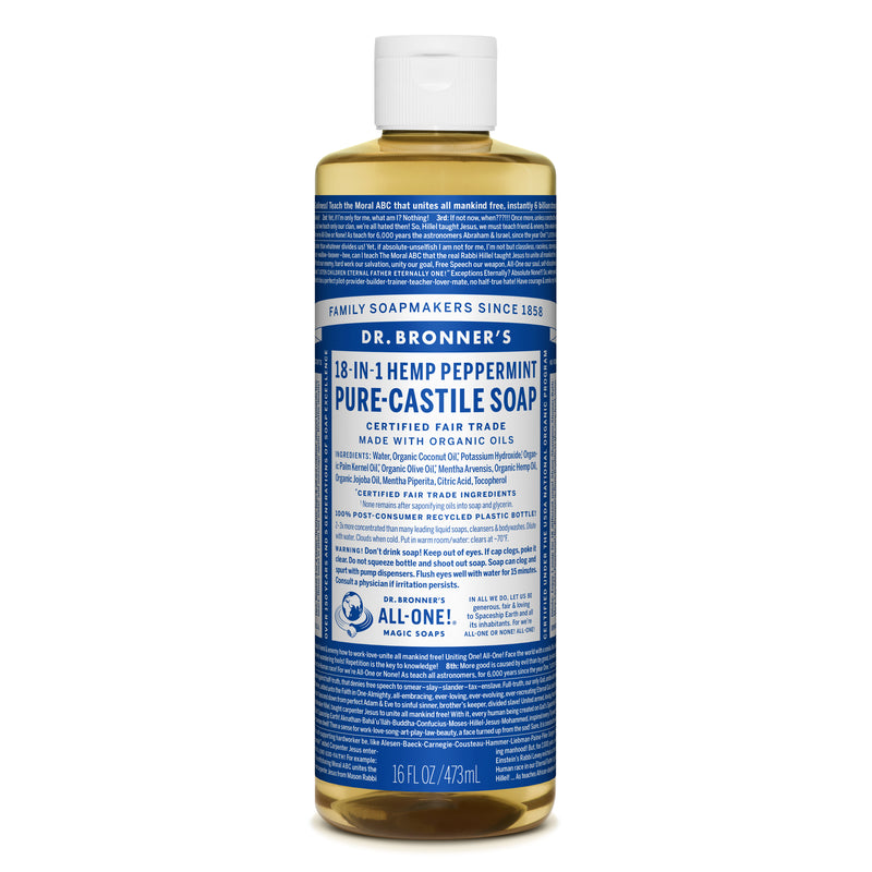 ALL ONE GOD FAITH INC, Bronner's Organic Peppermint Scent Pure-Castile Liquid Soap 16 oz (Pack of 12)