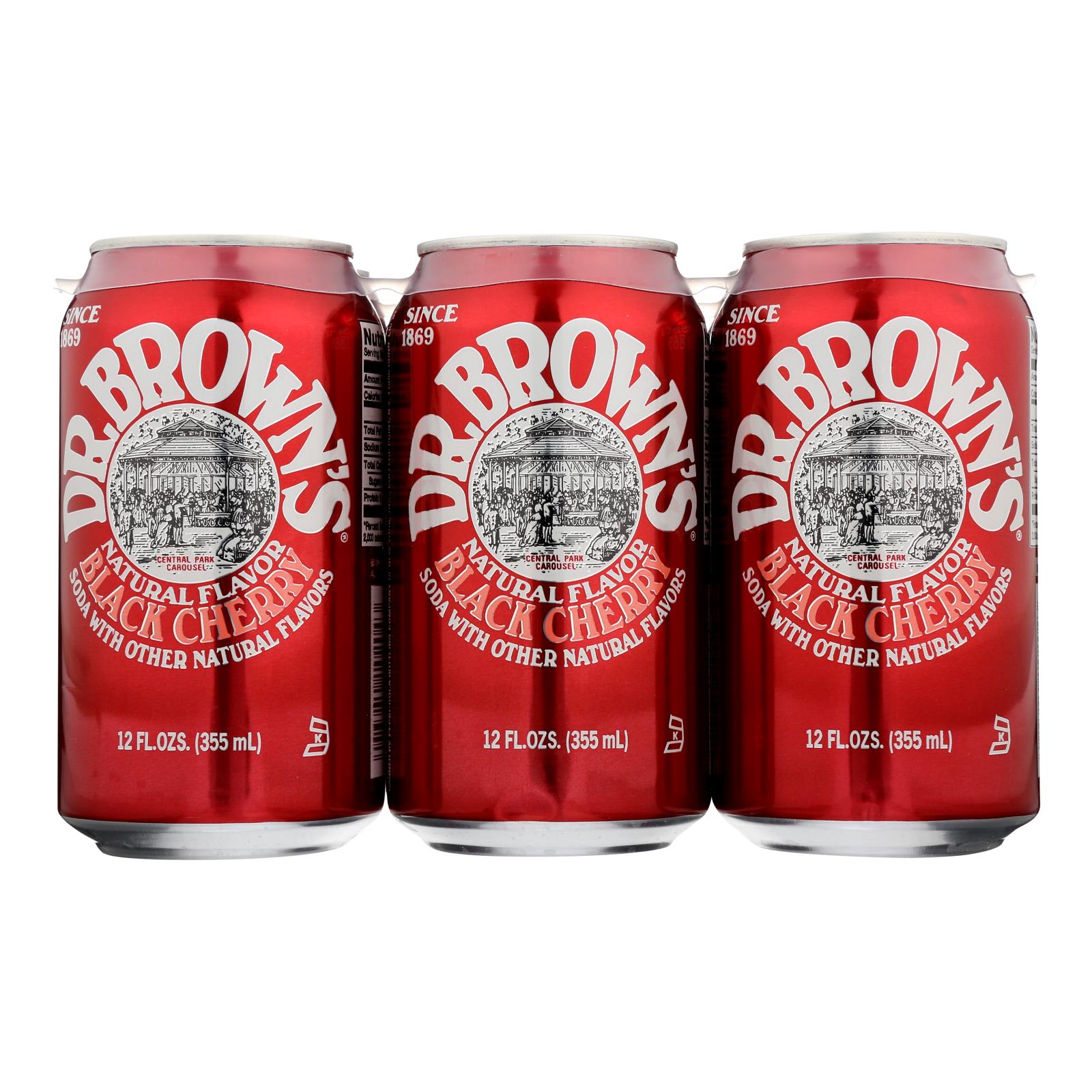 Dr., Brown's - Soda Black Cherry - Etui de 4 - 6/12 FZ (Pack de 4)