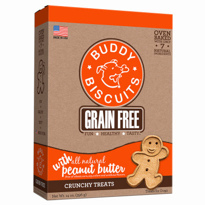 Buddy Biscuits, Buddy Biscuits - Biscuit Green Fr Peanut But Bk - Caisse de 12 - 14 OZ