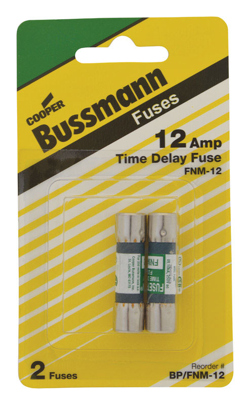 BUSSMANN ELECTRICAL, Bussmann 12 amps Dual Element Time Delay Fuse 2 pk