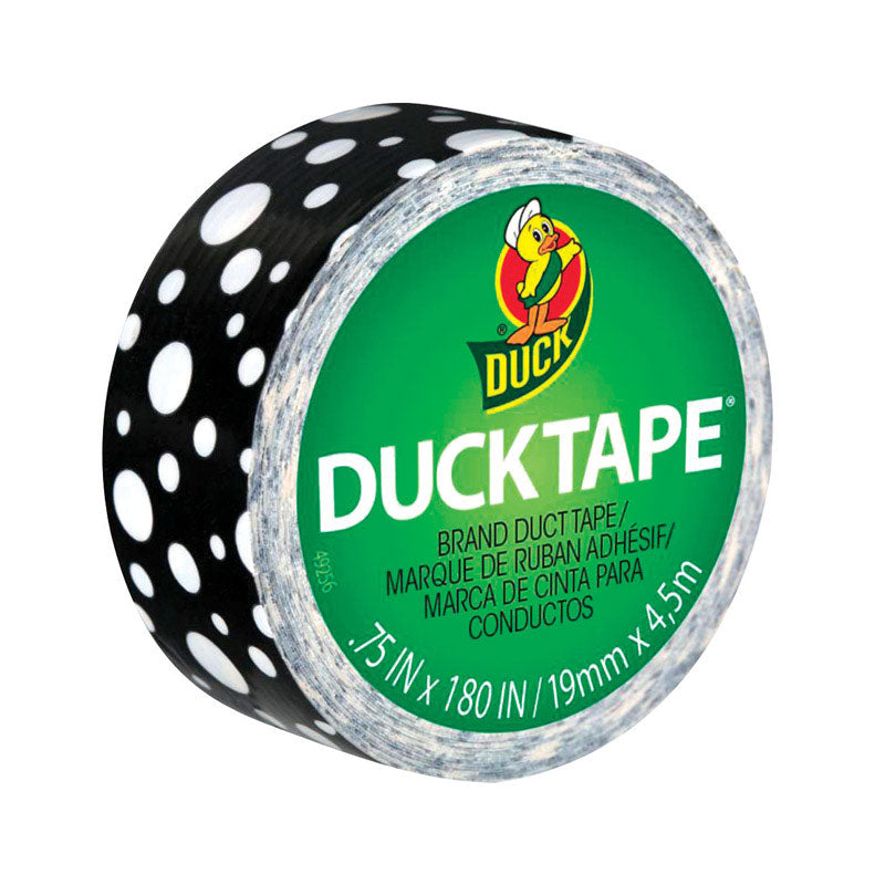 SHURTAPE TECHNOLOGIES LLC, Canard 0.75 in. W x 180 in. L noir/blanc Mod Dots Duct Tape (paquet de 6)