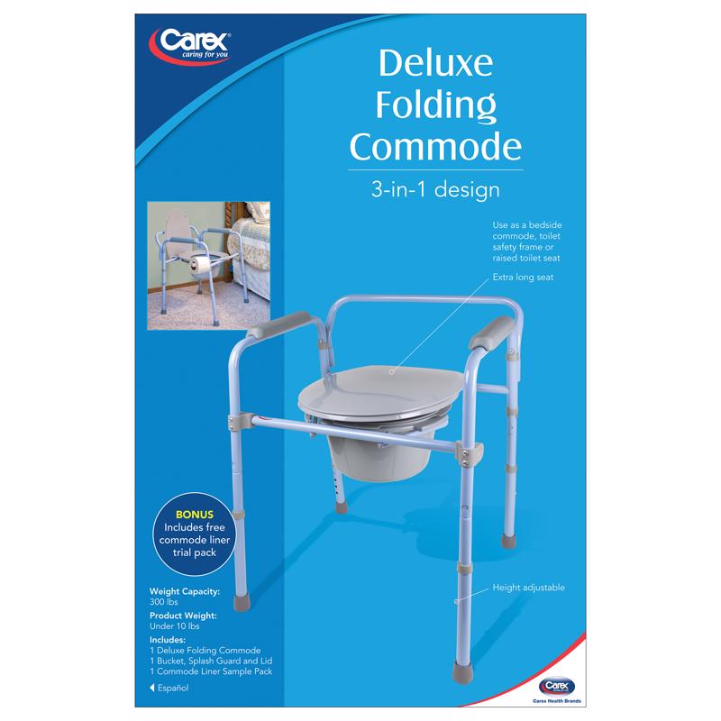 COMPASS HEALTH BRANDS CORP, Carex Health Brands Siège de toilette surélevé bleu/gris Acier 21.63 in. H X 16.5 in. L