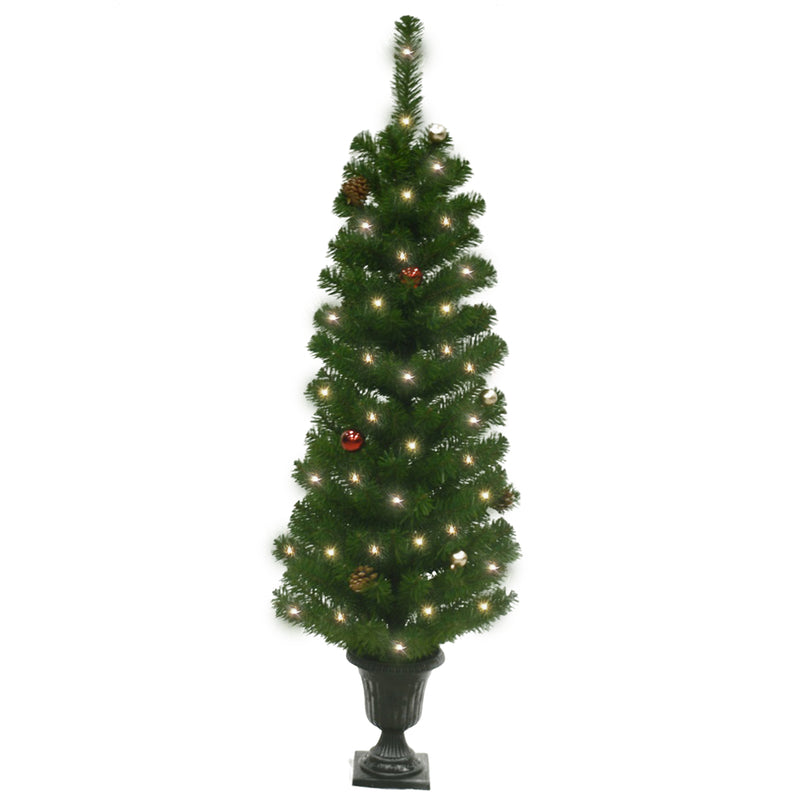 ACE TRADING - LUMIÈRES BRILLANTES POUR LES FÊTES DE FIN D'ANNÉE, Celebrations Home Arbre Artificiel Douglas en pot de 1,5 m (4 pi), éclairé à 35 exemplaires