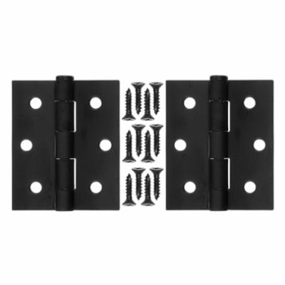 Hampton Products-Wright, Charnières de porte, acier noir, 3 x 2.5-In., 2-Pk.