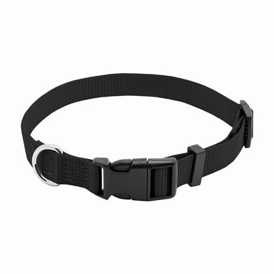 Expert en animaux de compagnie, Collier ajustable pour chien, nylon noir, boucle Quadlock, 1 x 18 à 26-In.