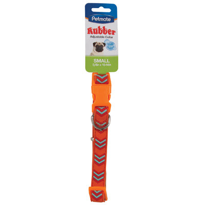 Petmate, Collier pour chien, Orange Chevron Pattern, ajustable, 10-In. to 14-In. (Lot de 2)