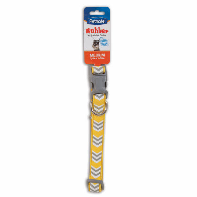 Petmate, Collier pour chien, Yellow Chevron, 3/4 x 14-20-In. (Pack de 2)