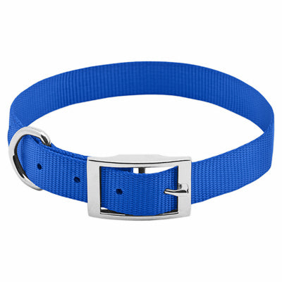 Expert en animaux de compagnie, Collier pour chien ajustable, nylon bleu, 1 x 19 à 22-In.