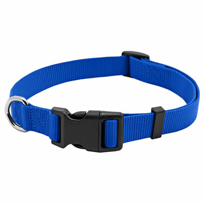 Expert en animaux de compagnie, Collier pour chien ajustable, nylon bleu, boucle Quadlock, 1 x 18 à 26-In. (Pack de 3)