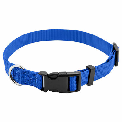 Expert en animaux de compagnie, Collier pour chien, ajustable, nylon bleu, boucle quadlock, 3/4 x 14 à 20-In.