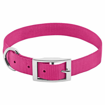 Expert en animaux de compagnie, Collier pour chien, ajustable, nylon rose, boucle Quadlock, 1 x 18 à 22-In. (Pack de 3)