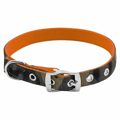 Expert en animaux de compagnie, Collier pour chien, réversible Camo/Orange, 3/4 x 16 à 20-In.