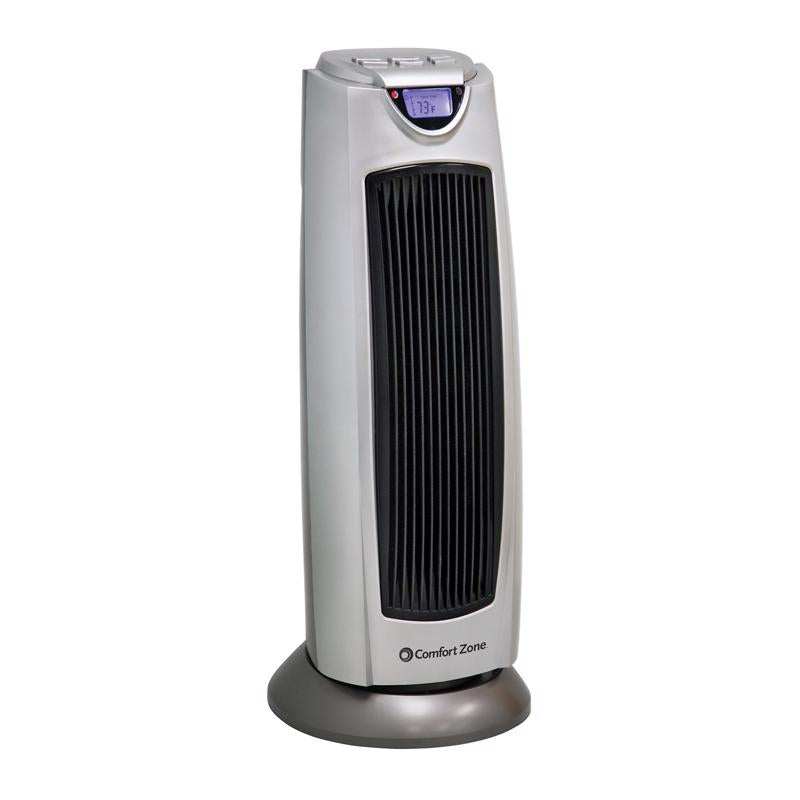 WORLD AND MAIN CRANBURY LLC, Comfort Zone 1500 sq ft Oscillating Tower Heater w/Remote (tour de chauffage oscillante de 1500 pieds carrés avec télécommande)