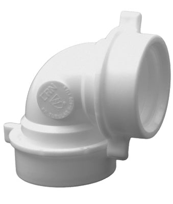 Larsen Supply Co, Inc., Coude de drainage, 90 degrés, PVC blanc, 1-1/2-In.