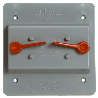 Carlon, Couvercle de boîte d'interrupteur à double bascule, PVC, 2 groupes