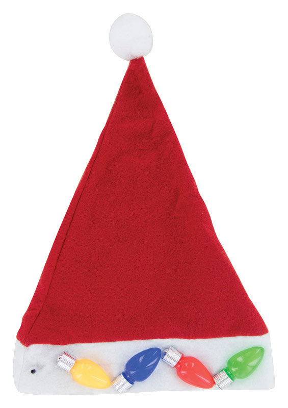 DM MERCHANDISING INC, DM Merchandising Lotsa Lights Chapeau de Père Noël Jumbo lumineux Acrylique 1 pk (Pack de 24)