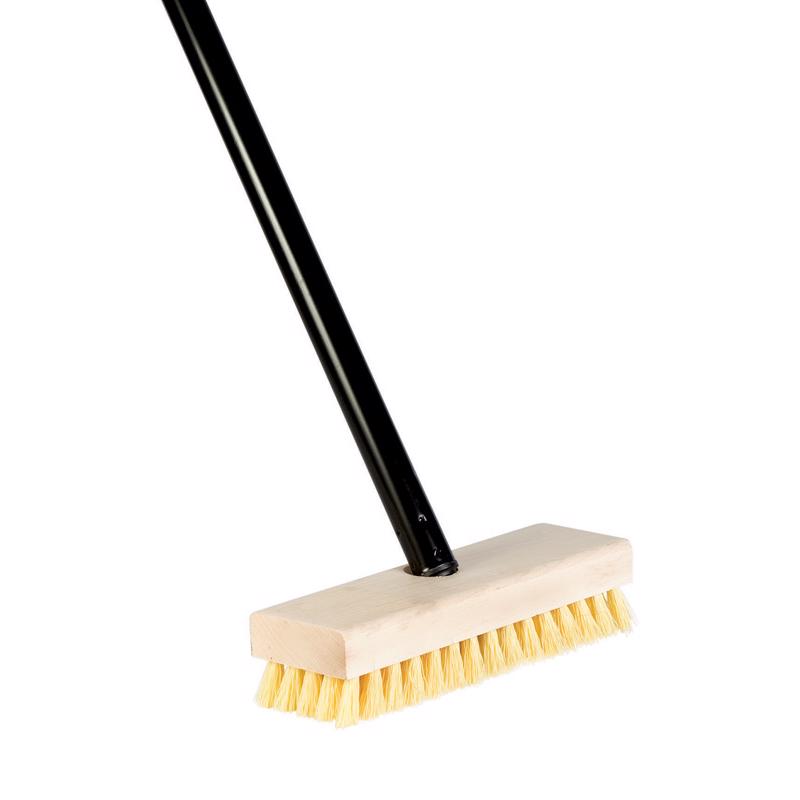 FABRICATION DE BROSSES DE QUALITÉ À DÉTROIT, DQB 7-3/4 in. W 48 in. Brosse à récurer à manche en bois