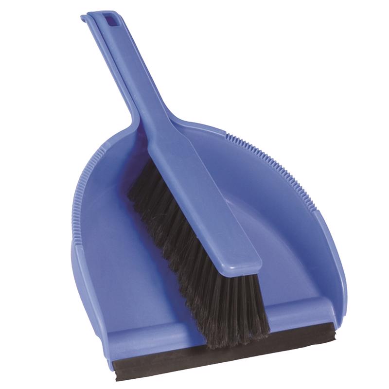 DETROIT QUALITY BRUSH MANUFACTURING, DQB 9.5 in. W Plastic Handle Dust Pan And Brush