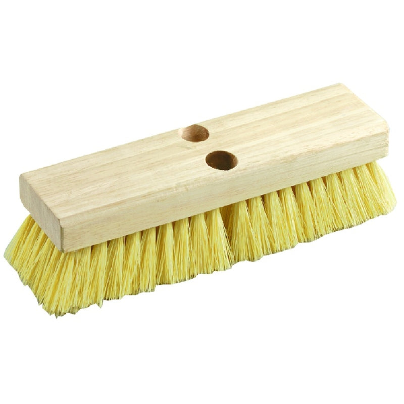 DETROIT QUALITY BRUSH MANUFACTURING, DQB Brosse à récurer à poils moyens en bois de 10 po. W Medium Bristle Wood Handle Scrub Brush (brosse à récurer à poils moyens)