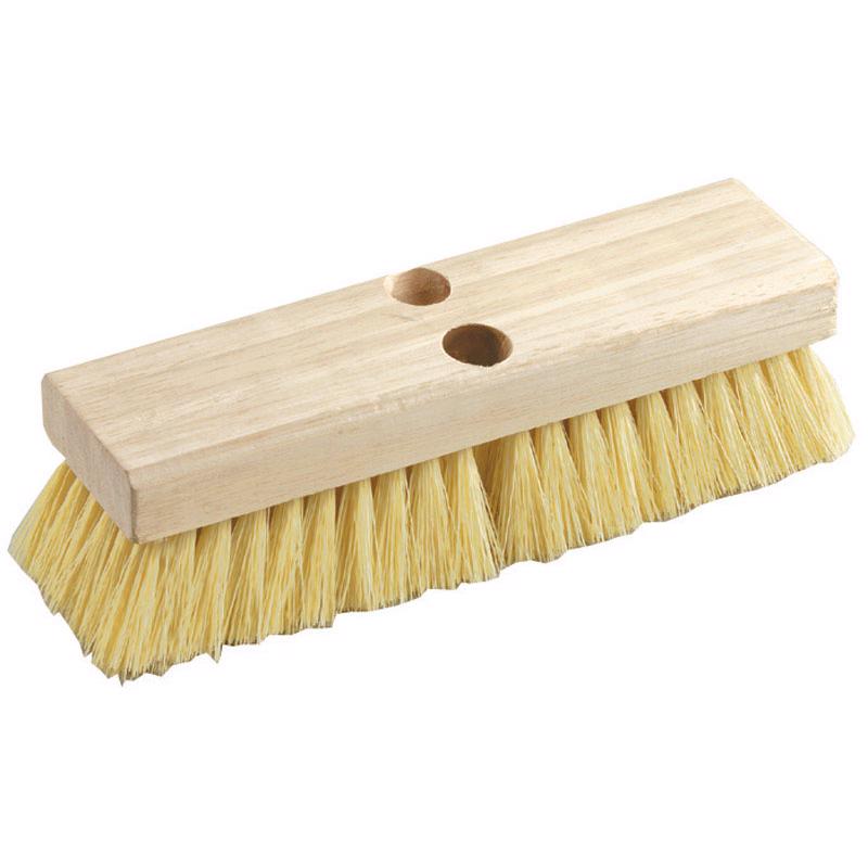 DETROIT QUALITY BRUSH MANUFACTURING, DQB Brosse à récurer à poils moyens en bois de 10 po. W Medium Bristle Wood Handle Scrub Brush (brosse à récurer à poils moyens)