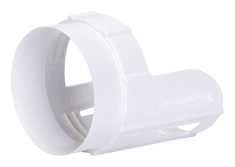 DEFLECTO LLC, Deflect-O 4 in. D Blanc Aluminium Duct Connector Plus Protector