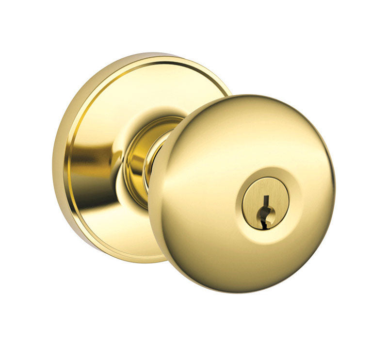 INGERSOLL RAND (SCHLAGE/FALCON), Dexter Traditional Bright Brass Entry Knobs 1-3/4 in.