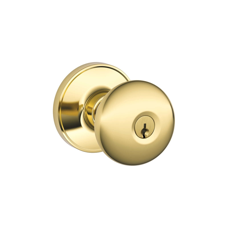 INGERSOLL RAND (SCHLAGE/FALCON), Dexter Traditional Bright Brass Entry Knobs 1-3/4 in.