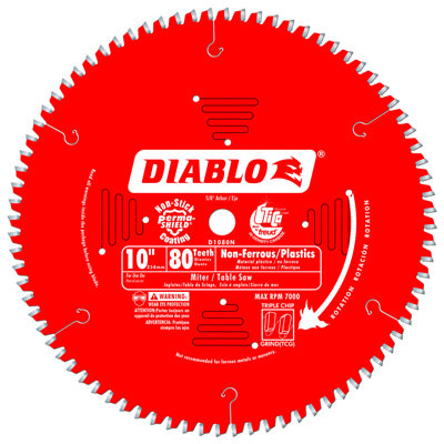 FREUD AMERICA INC, Diablo 10 in. D X 5/8 in. TiCo Hi-Density Carbide Circular Saw Blade 80 teeth 1 pk