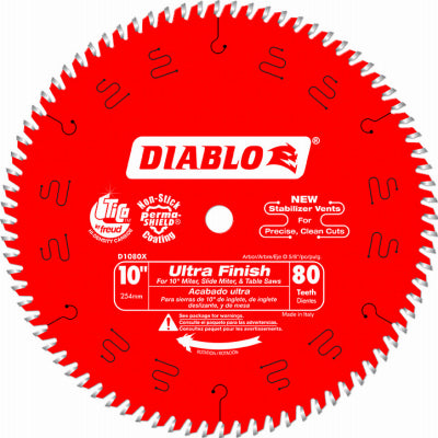 FREUD AMERICA INC, Diablo 10 in. D X 5/8 in. TiCo Hi-Density Carbide Circular Saw Blade 80 teeth 1 pk