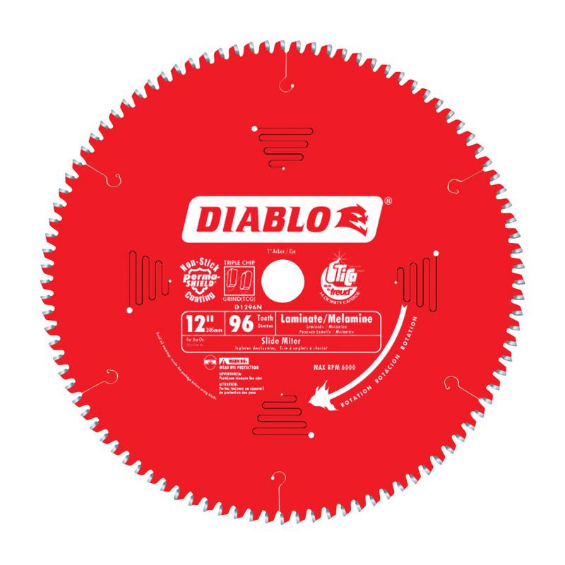 FREUD AMERICA INC, Diablo 12 in. D X 1 in. TiCo Hi-Density Carbide Circular Saw Blade 96 teeth 1 pk