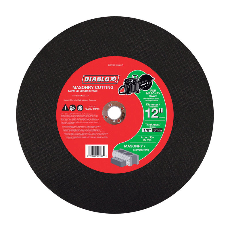 FREUD AMERICA INC, Diablo 12 in. D X 20 mm Silicon Carbide Masonry Cut-Off Disc 1 pc