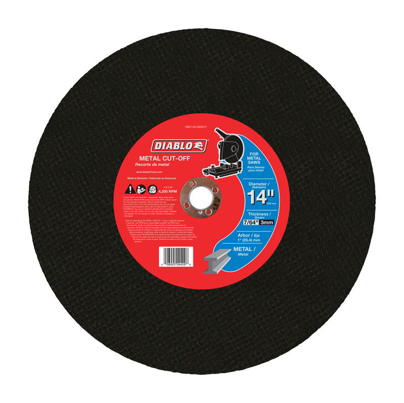 FREUD AMERICA INC, Diablo 14 in. Dia. x 1 in.   Disque à tronçonner en oxyde d'aluminium 1 pk