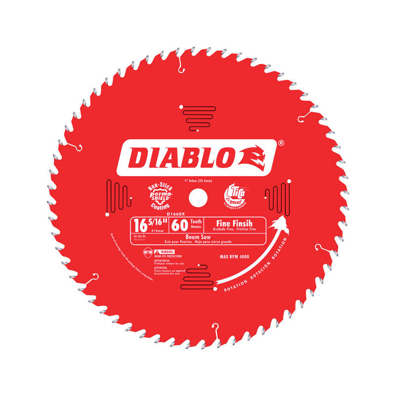 Diablo, Diablo 16-5/16 in. D X 1 in. Lame de scie en carbure TiCo haute densité, finition fine, 60 dents 1 pk