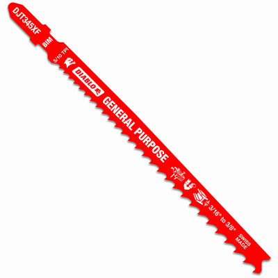 FREUD AMERICA INC, Diablo 5-1/4 in. Bi-Metal T-Shank General Purpose Jig Saw Blade 5/10 TPI 5 pk